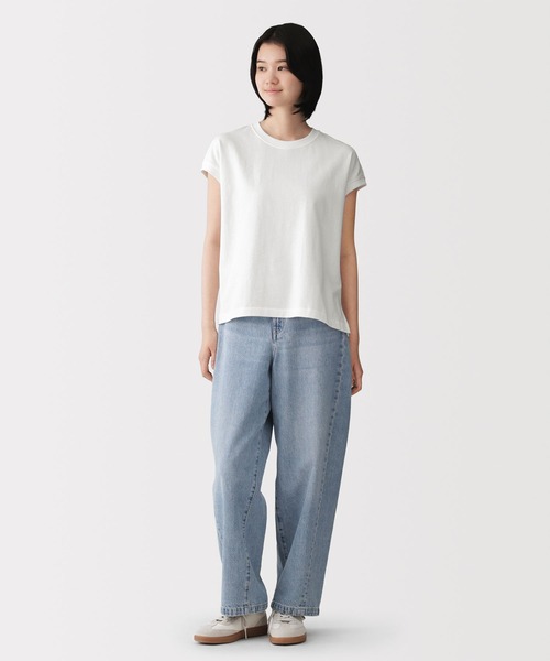 無印良品（MUJI） tシャツ 半袖 婦人 引き揃え天竺編みフレンチ