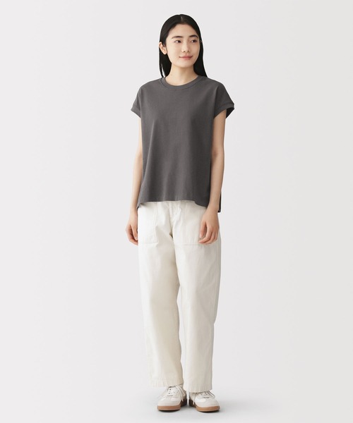 きょうぎらす　①天竺編みフレンチスリーブＴシャツ　② 七分袖Ｔシャツ 無印良品（MUJI） tシャツ 半袖 婦人 引き揃え天竺編みフレンチ