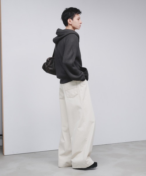 「Adoon plain」 ニットカーディガン MEDIUM ブラウン メンズ_画像7