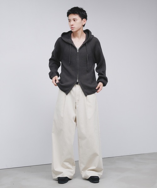 「Adoon plain」 ニットカーディガン MEDIUM ブラウン メンズ_画像9
