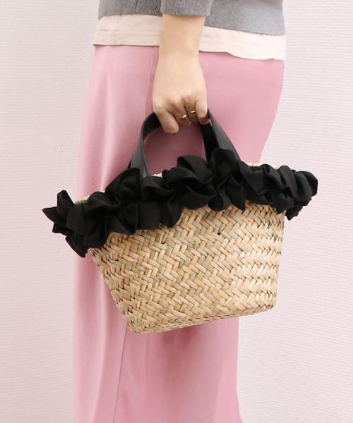 かごバッグ カゴバッグ カシュカシュ cachecache / フリルカゴバッグ
