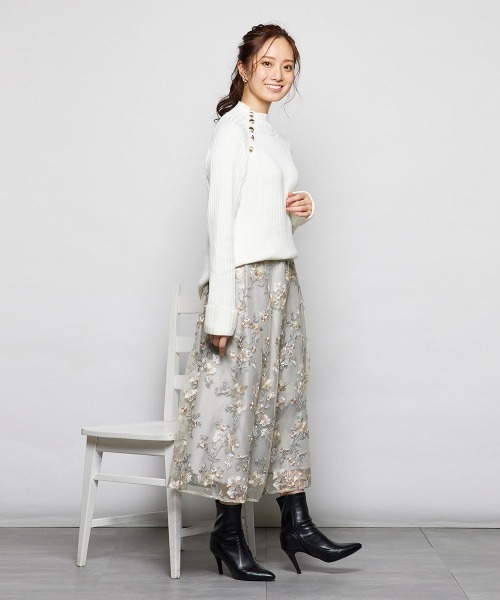 「QUEENS COURT」 長袖ニット M ピンク レディース_画像4