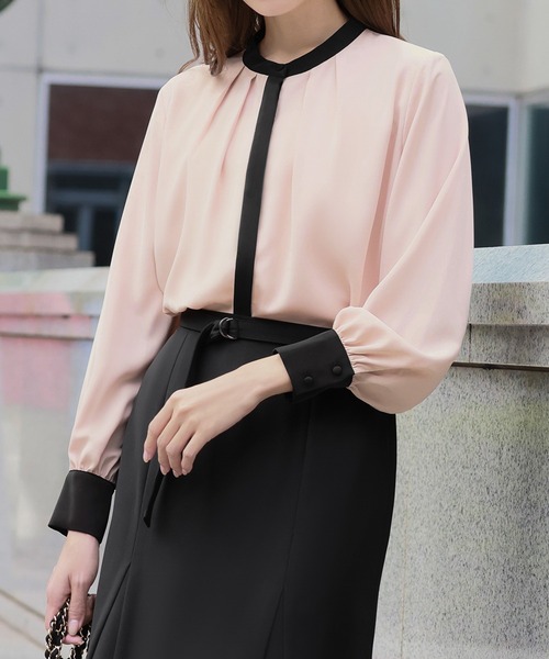 「Flolia」 長袖ブラウス M ピンク レディース_画像2