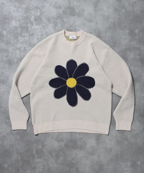 「FFEIN」 長袖ニット MEDIUM ネイビー メンズ_画像3
