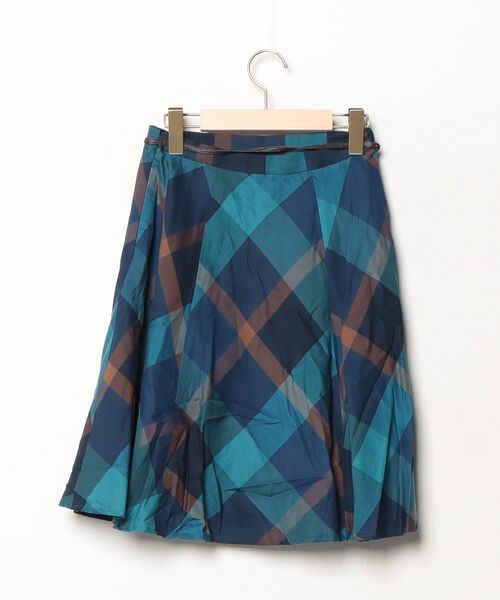 BLUE LABEL CRESTBRIDGEネイビープリーツ フレアスカート36 BLUE LABEL CRESTBRIDGE（ブルーレーベルクレストブリッジ） フレア