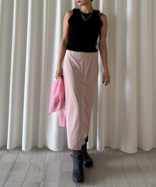 Ameri（アメリ） タンクトップ ノースリーブ MEDI 2WAY WAVY FRILL