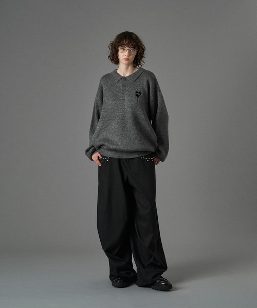 「ONCILY」 長袖ニット SMALL ネイビー メンズ_画像7
