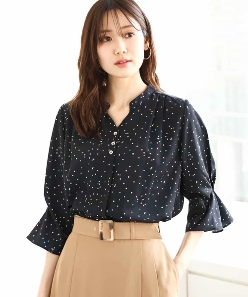「MK MICHEL KLEIN」 7分袖ブラウス 38 アイボリー レディース_画像2
