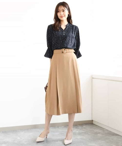 「MK MICHEL KLEIN」 7分袖ブラウス 38 アイボリー レディース_画像5