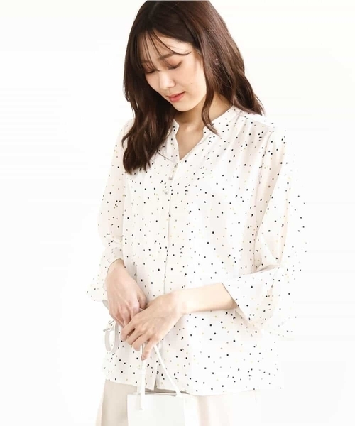 「MK MICHEL KLEIN」 7分袖ブラウス 38 アイボリー レディース_画像6