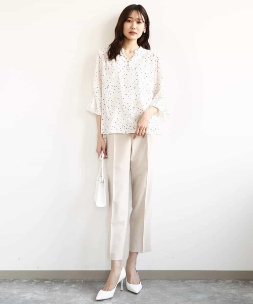 「MK MICHEL KLEIN」 7分袖ブラウス 38 アイボリー レディース_画像7
