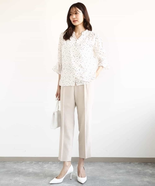 「MK MICHEL KLEIN」 7分袖ブラウス 38 アイボリー レディース_画像8