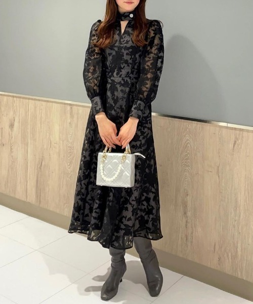 「rienda」 長袖ワンピース MEDIUM ブルー レディースの画像
