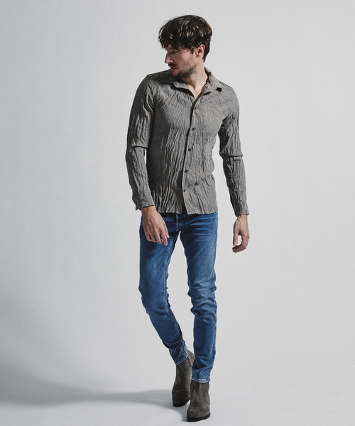 5351 POUR LES HOMMES 長袖シャツ 48 ネイビー メンズ : ZOZOTOWN 