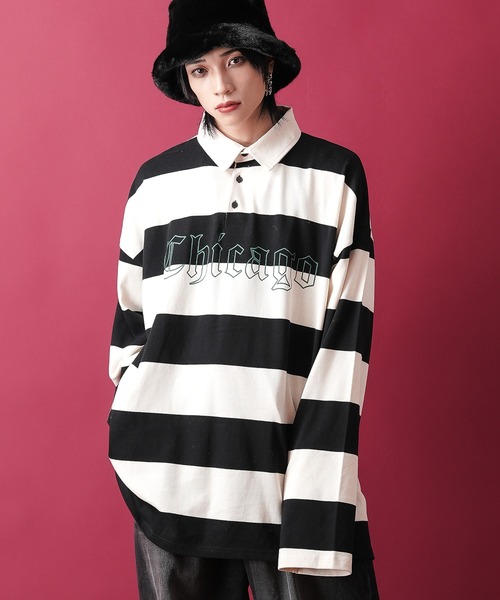 「ankoROCK」 「mars/dean」長袖ポロシャツ ONESIZE ブルー メンズ_画像7
