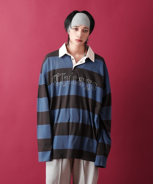 「ankoROCK」 「mars/dean」長袖ポロシャツ ONESIZE ブルー メンズ_画像8