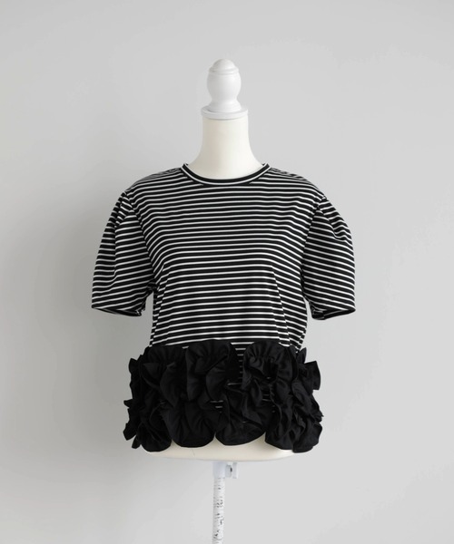 Myu（ミュー） tシャツ 半袖 裾フリルボーダーT レディース : ZOZOTOWN 