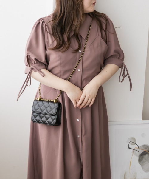 「CLETTE」 シャツワンピース 3L ピンク レディース_画像7