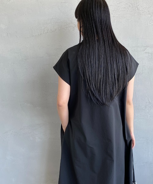 「THOUSAND MILE」 半袖ワンピース F ブラック レディース_画像9