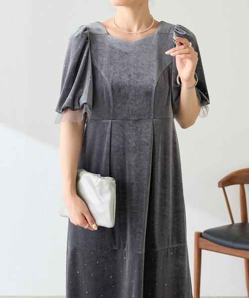 【新品】COLLAGE GALLARDAGALANTE グレー ドレスワンピース COLLAGE GALLARDAGALANTE（コラージュ ガリャルダガランテ