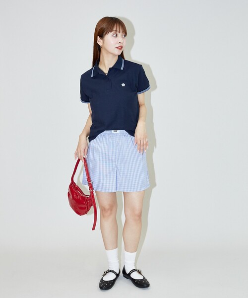 「MARY QUANT」 半袖ポロシャツ「PUBLUXコラボ」 フリ- ブラック レディース_画像6
