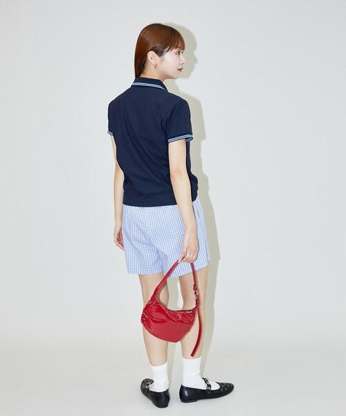 「MARY QUANT」 半袖ポロシャツ「PUBLUXコラボ」 フリ- ブラック レディース_画像7