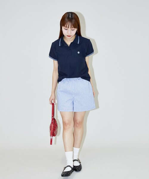 「MARY QUANT」 半袖ポロシャツ「PUBLUXコラボ」 フリ- ブラック レディース_画像8