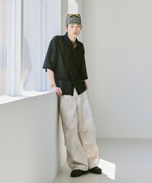 「soerte」 半袖シャツ 3 ダークブラウン メンズ_画像8