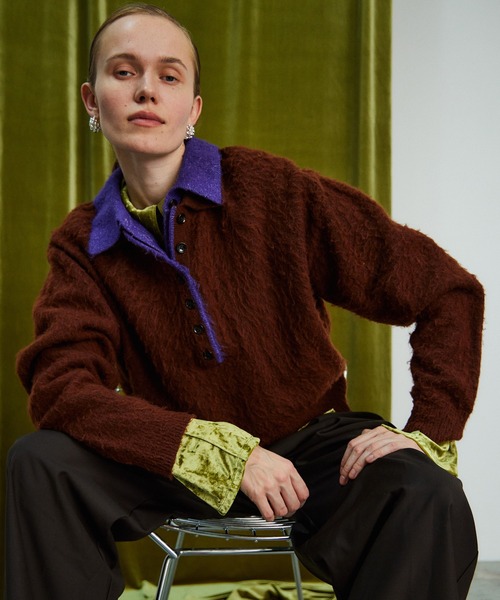 【タイムセール】新品未使用メゾンスペシャル　ニットポロシャツ MAISON SPECIAL（メゾンスペシャル） ポロシャツ ポロ Layered Polo