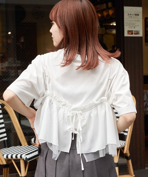 「w closet」 キャミソール FREE スミクロ レディース_画像4