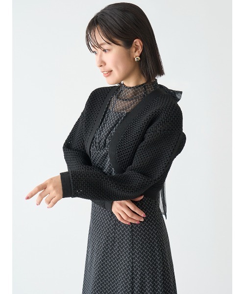 「CELFORD」 ニットボレロ ONE SIZE ブラック レディース_画像4