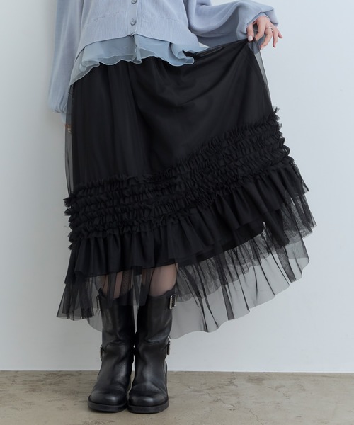 【新品未使用】UNMINOU♥チュールスカート ブラック Tiny EDEN スカート 「中野恵那 着用」チュールスカート : ZOZOTOWN