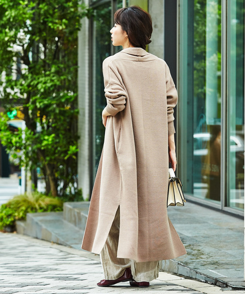 レディース アウター ミラノリブロングスリットガウンコート | GeeRA | 12