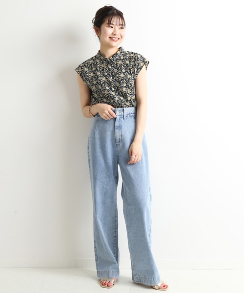slobe iena 花柄 半袖 ブラウス シャツ SLOBE IENA（スローブイエナ） シャツ ブラウス オリエンタルフラワー
