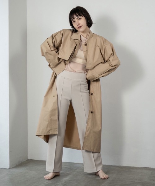 lawgy ビッグカラー　トレンチコート lawgy コート トレンチコート multiway trench coat レディース