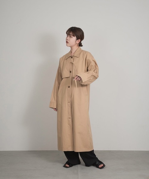 lawgy ビッグカラー　トレンチコート lawgy コート トレンチコート multiway trench coat レディース