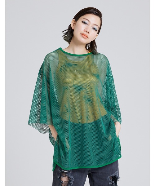 tシャツ /little sunny bite/sporty mesh big tee レディース メンズ Little sunny bite tシャツ 「little bite」sporty mesh big tee