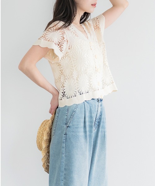 coca（コカ） カーディガン 夏 半袖 ＼26ss 新色追加／ クロップド丈