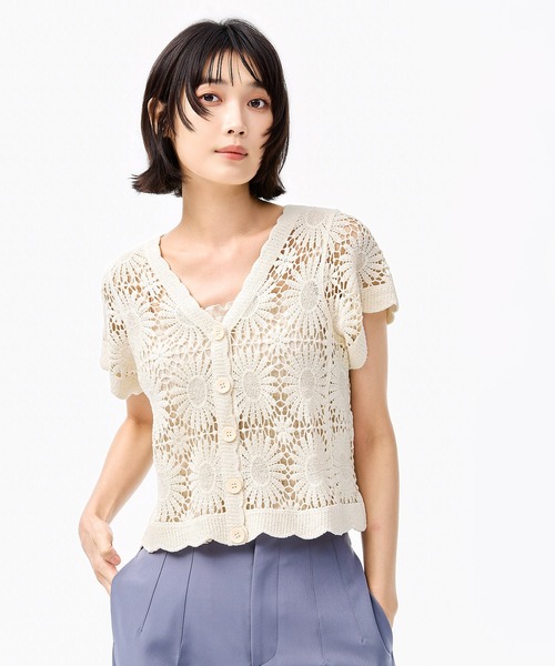 coca（コカ） カーディガン 夏 半袖 ＼26ss 新色追加／ クロップド丈