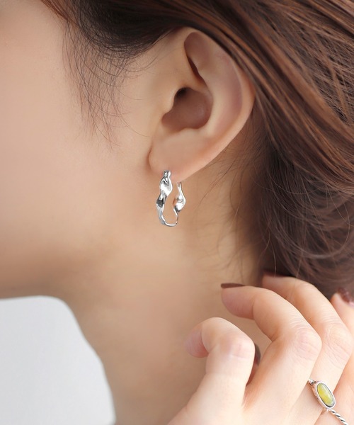 ピアス ツイストフープピアス「silver925」 レディース : 66497491 