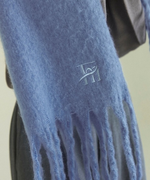 kapital 圧縮ウールさ刺繍マフラー　ストール KAPITAL - 縮絨ウール 刺し子マフラー - BLUE NEON