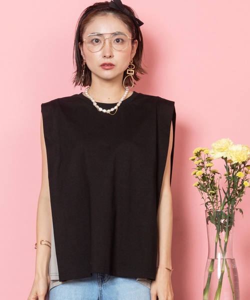 tシャツ サイドバイカラー　ドッキングトップス レディース tシャツ サイドバイカラー ドッキングトップス レディース