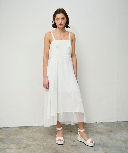 GRACE CONTINENTAL ワンピース メッシュコンビキャミワンピース