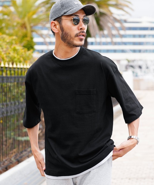 JIGGYS SHOP（ジギーズショップ） tシャツ フェイクレイヤード 5分袖