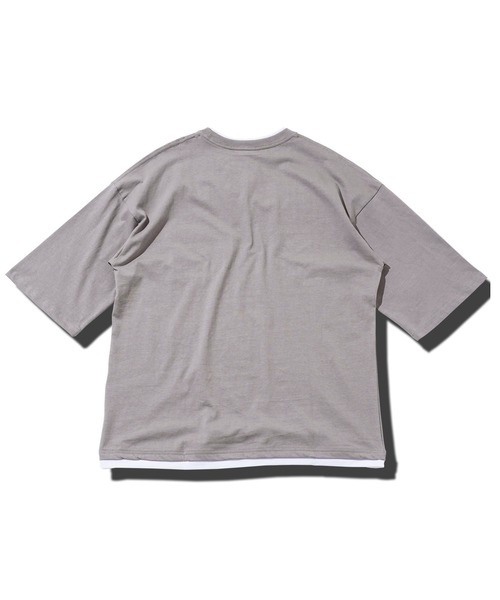 JIGGYS SHOP tシャツ フェイクレイヤード 5分袖 オーバーサイズ
