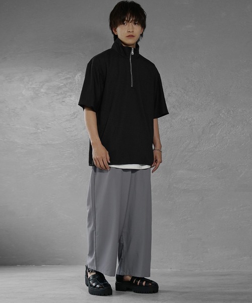 ARCHIVIO ハーフジップ ブラックポロシャツ　新品未使用　Mサイズ MinoriTY ポロシャツ 「MinoriTY」きれいめハーフジップビッグT