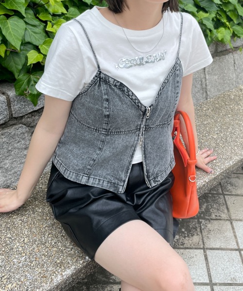 WEGO キャミソール WEGO/デニムZIPビスチェ : ZOZOTOWN Yahoo!店