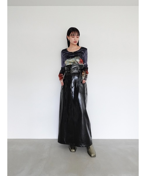 スカート HIGH WAIST SKIRT ENC スカート high waisted flare skirt / ハイウエストフレア