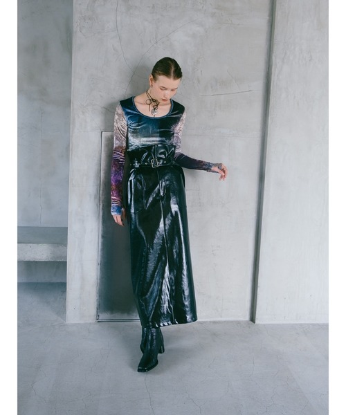 sahara スカート High Waist Design Skirt/ハイウエストデザイン