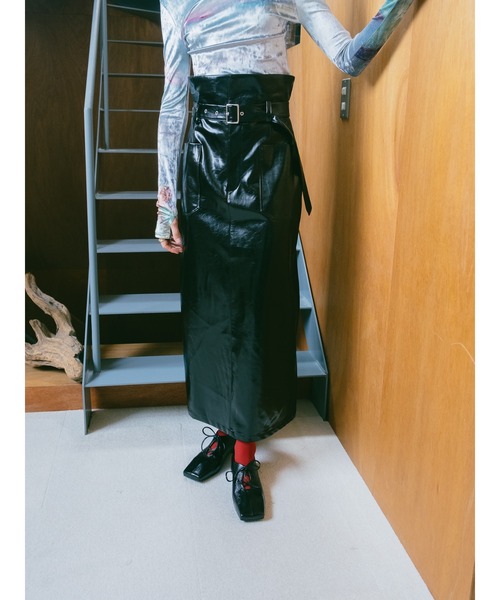 sahara スカート High Waist Design Skirt/ハイウエストデザイン